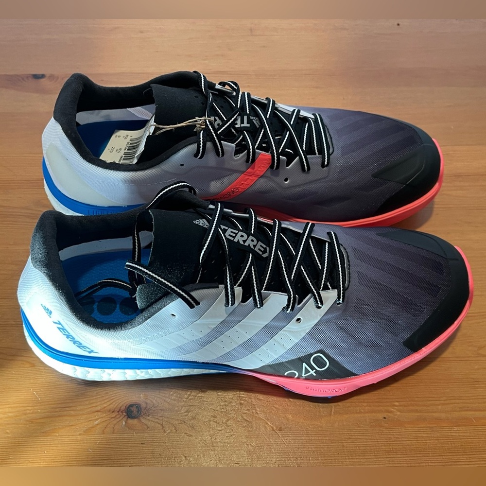 Adidas Terrex Speed Ultra Running Shoes, Men’s 9, Black/Solar Flare, New in Box